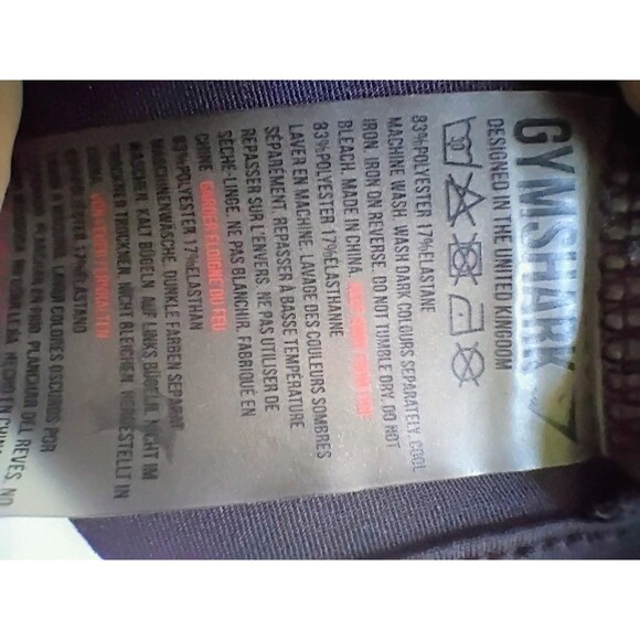 Gymshark Sports Bra Black Cropped Racerback Elastic Band Logo Womens XS/S Gym... - Picture 7 of 7